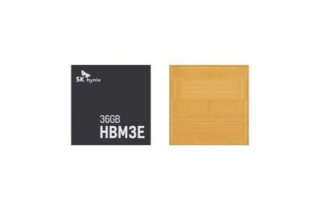 SK하이닉스가 세계 최초로 양산하기 시작한 HBM3E 12단 제품 이미지. <SK하이닉스 제공>